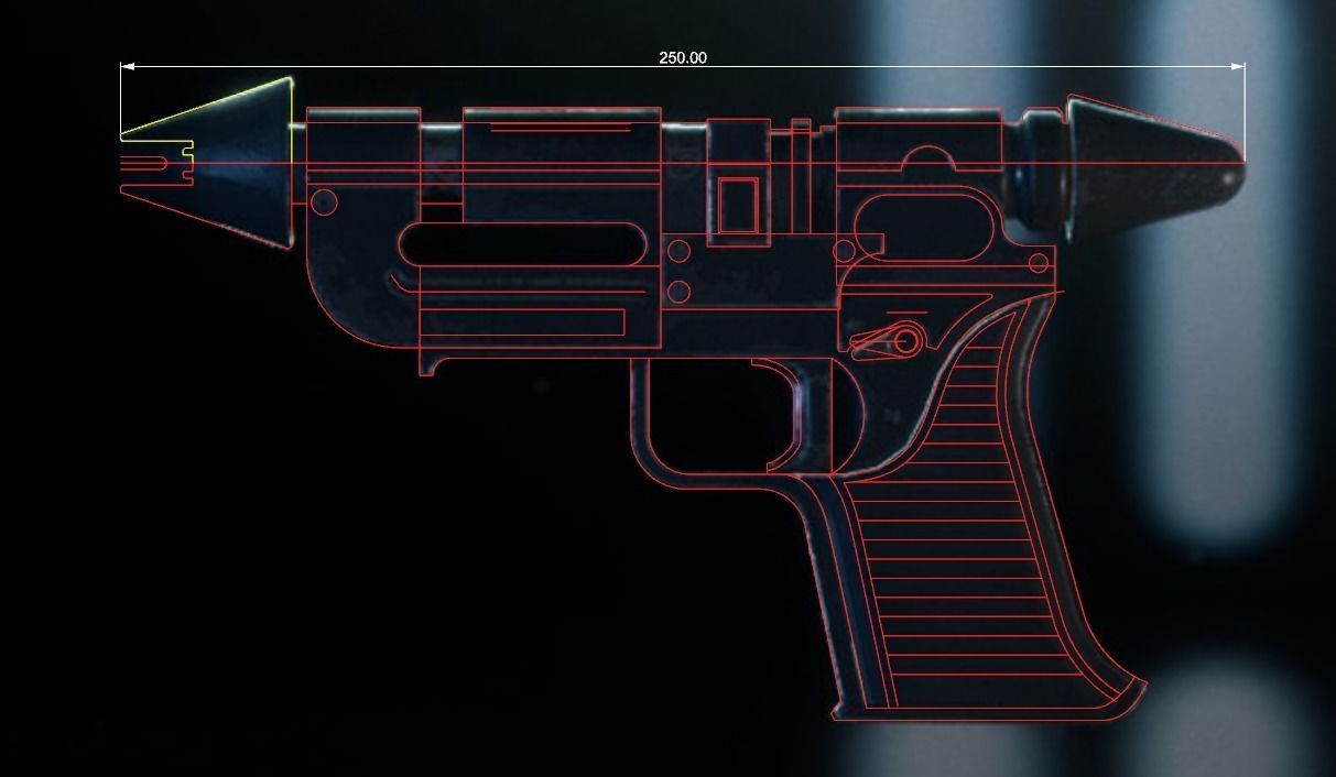 RK-3 Imperial hand blaster of Thrawnaccurate 3d print model 3D print model_1