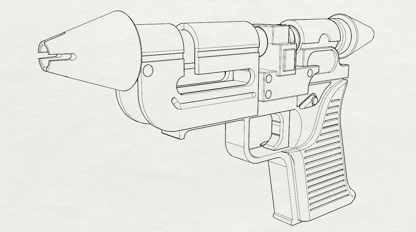 RK-3 Imperial hand blaster of Thrawnaccurate 3d print model 3D print model_11