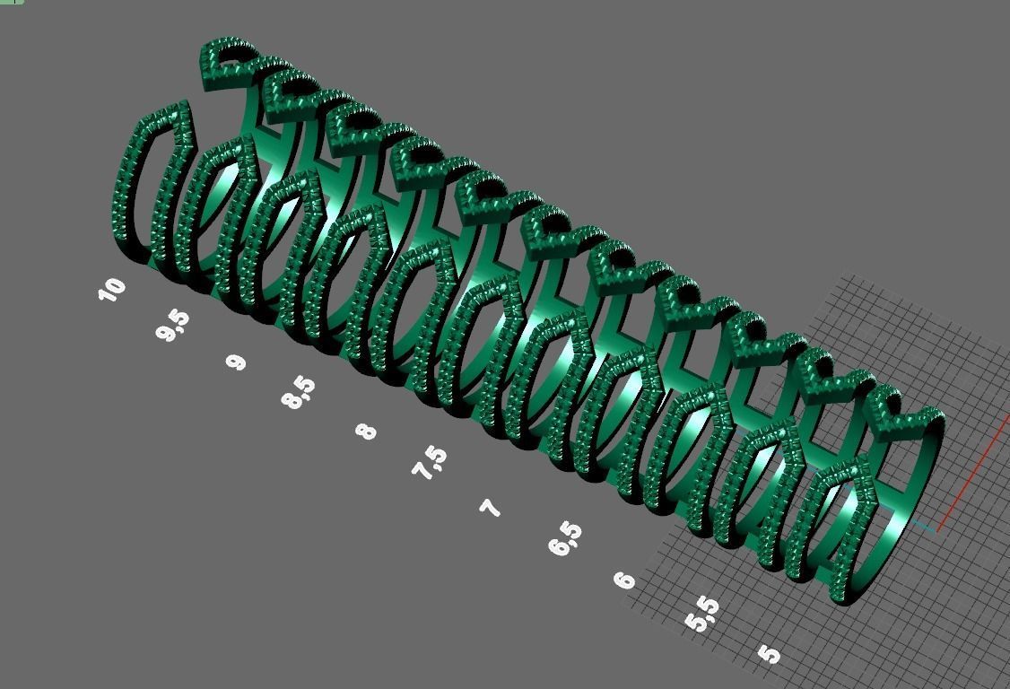split shank gold ring with diamonds 3D print model_19