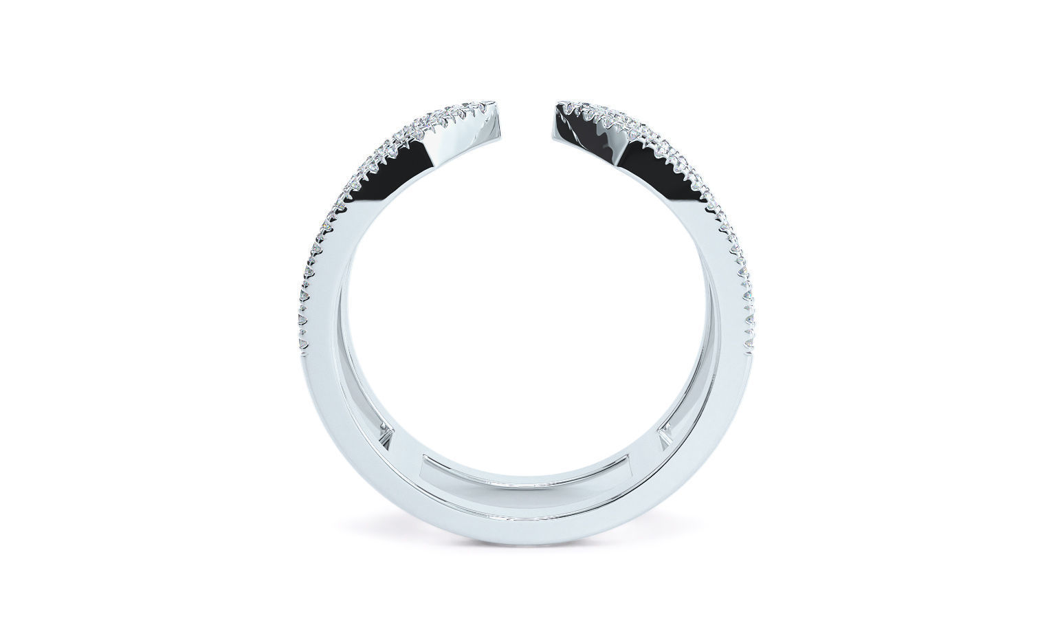 split shank gold ring with diamonds 3D print model_5