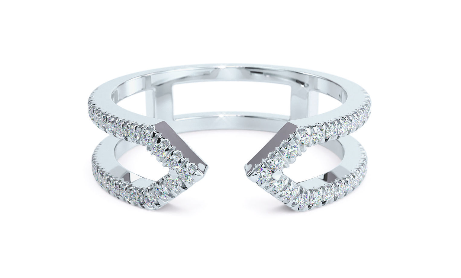 split shank gold ring with diamonds 3D print model_8