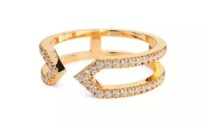 split shank gold ring with diamonds