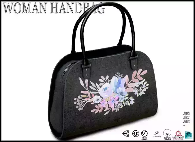 Woman Handbag Low-poly 3D model