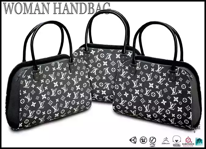 Woman Handbag Low-poly 3D model