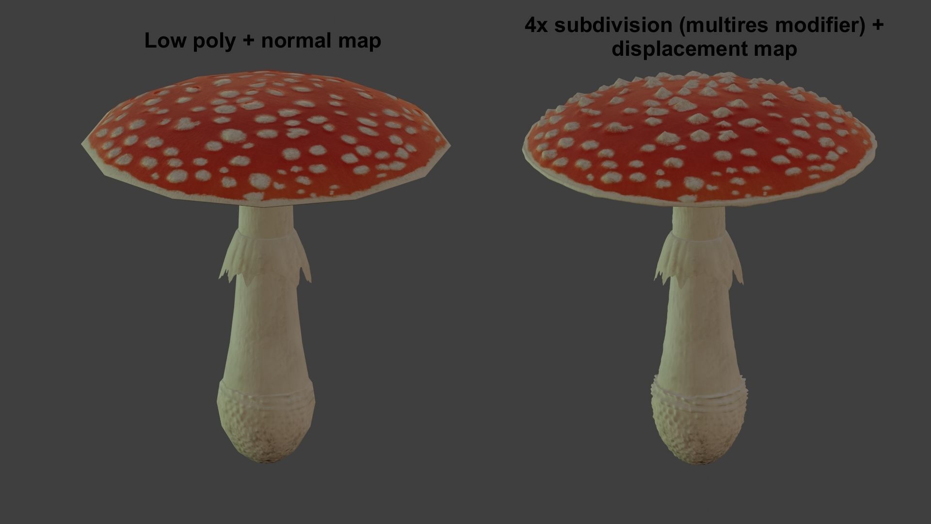Amanita pack 2 Low-poly 3D model_7