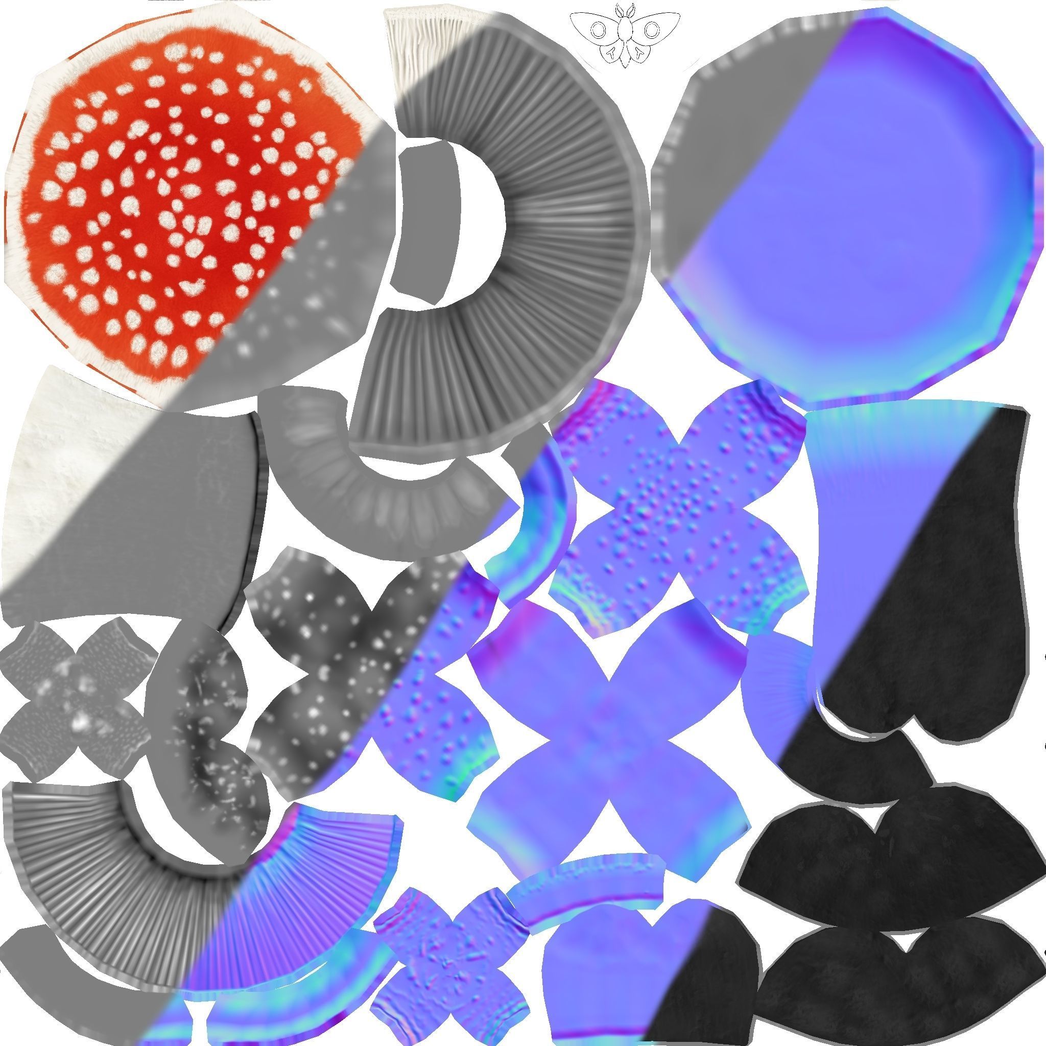 Amanita pack 2 Low-poly 3D model_8