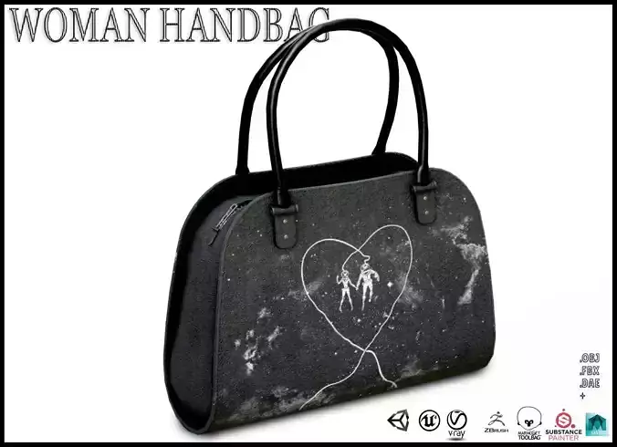 Woman Handbag Low-poly 3D model