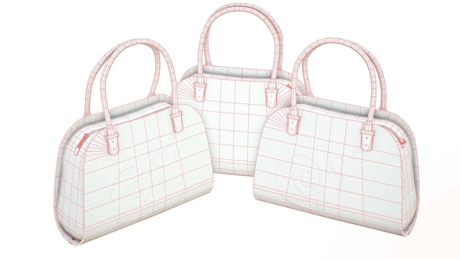 Woman Handbag Low-poly 3D model_12