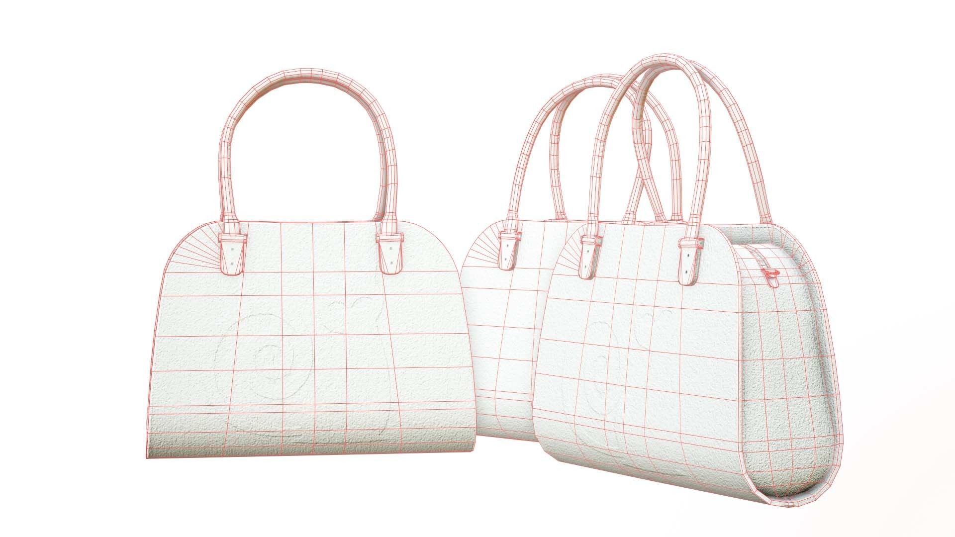 Woman Handbag Low-poly 3D model_10