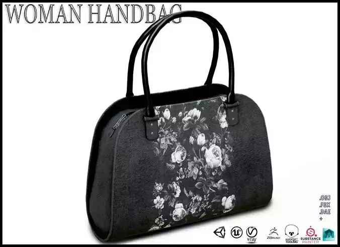 Woman Handbag Low-poly 3D model
