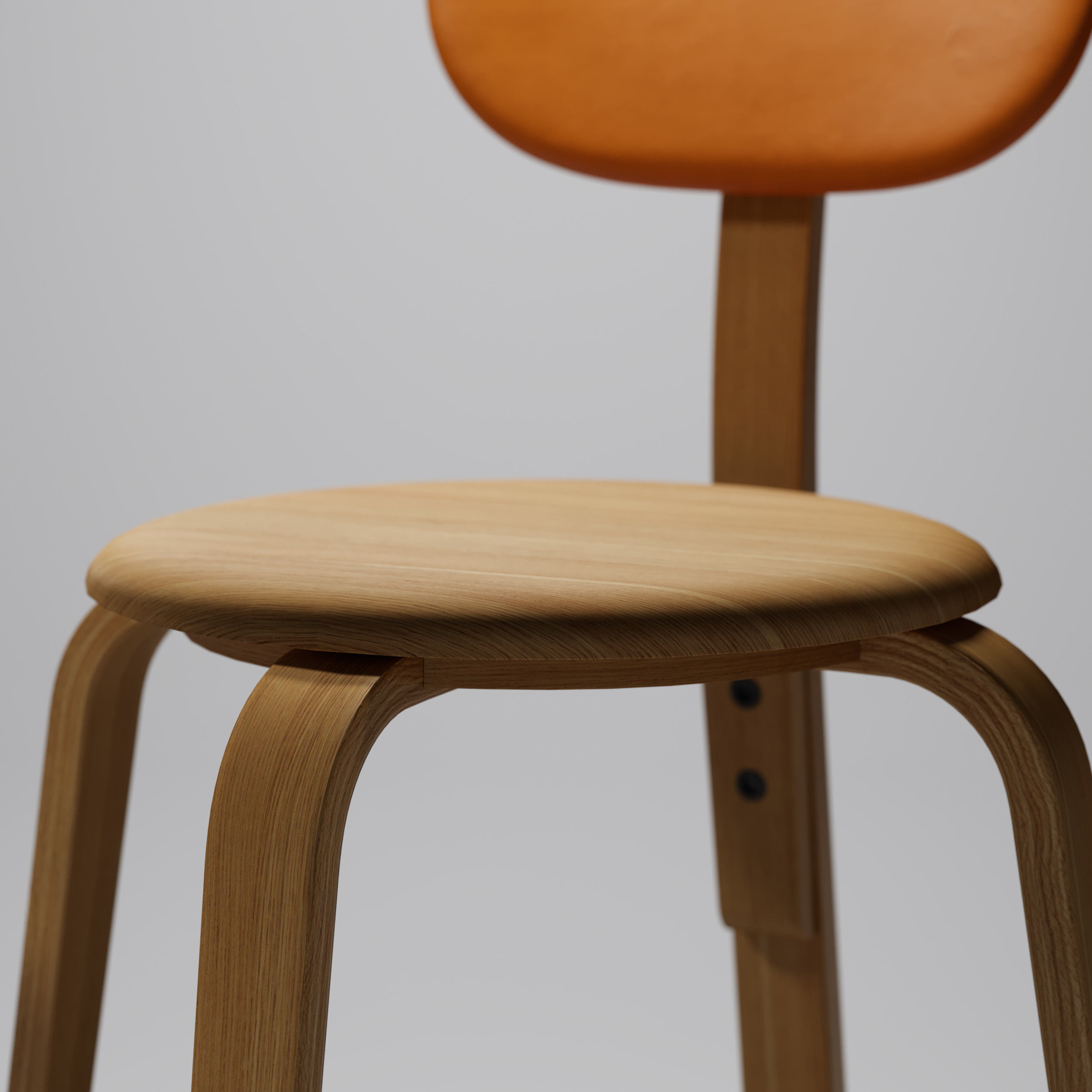 Menu Afteroom Dining Chair Woodbase 3D model_1