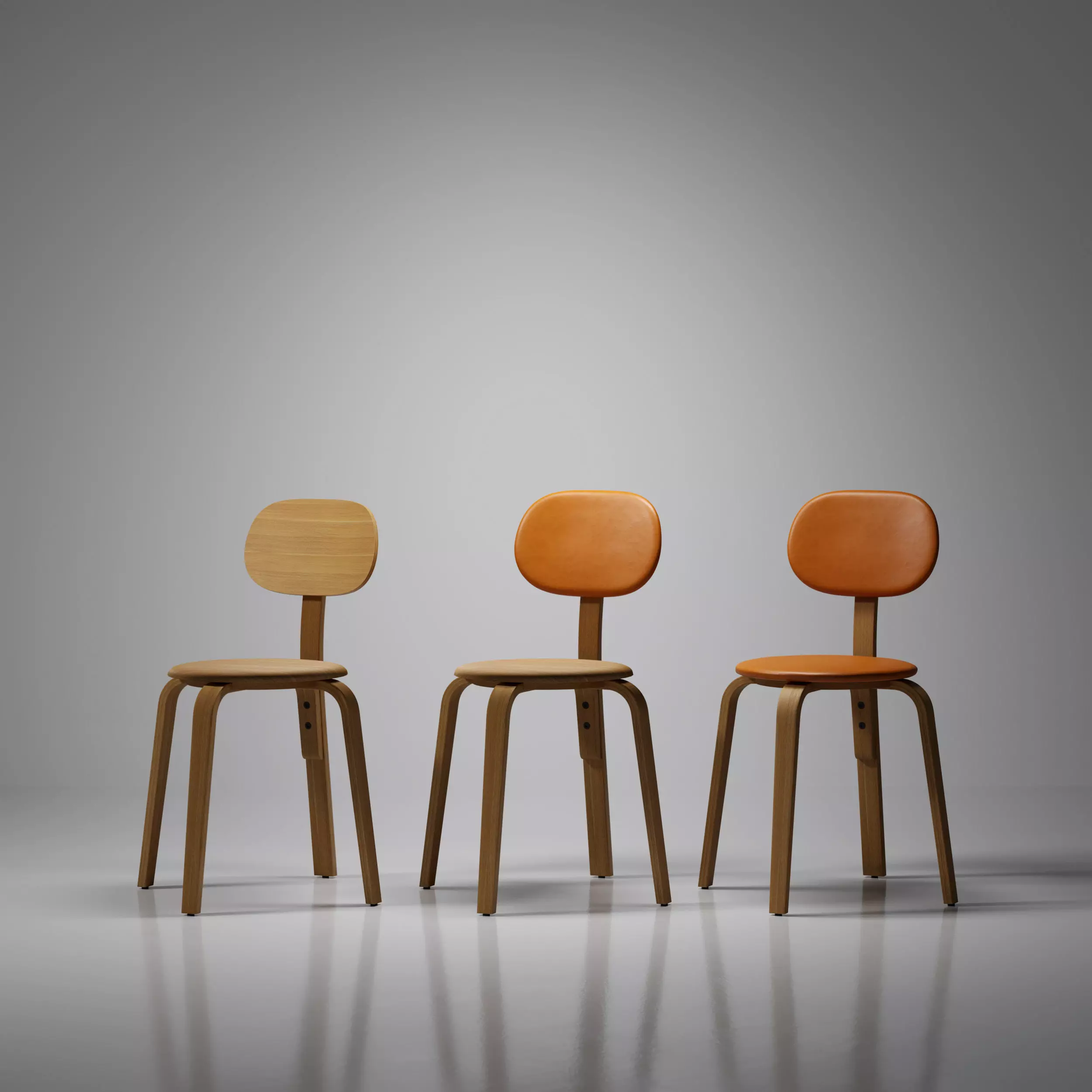 Menu Afteroom Dining Chair Woodbase 3D model_0