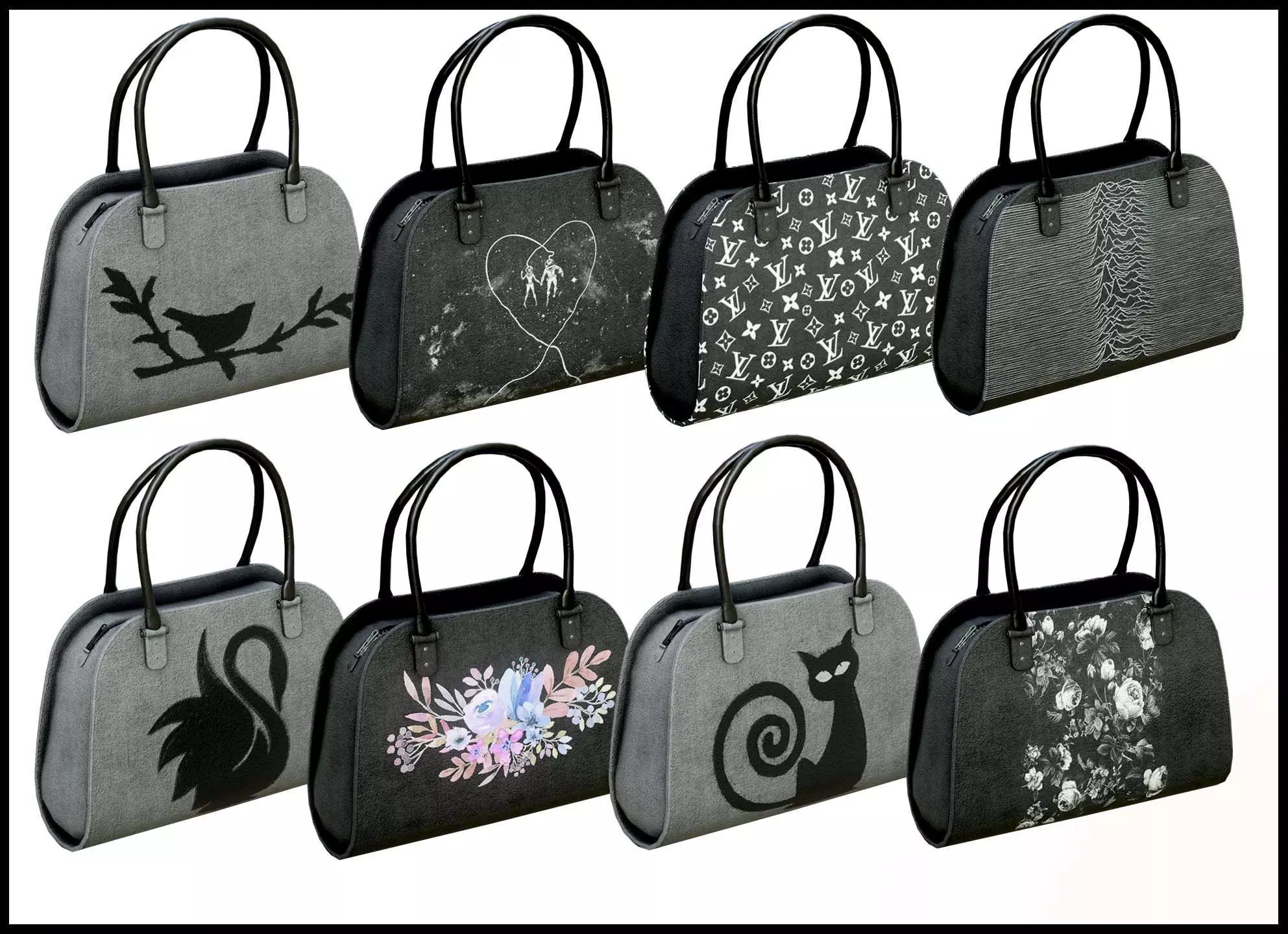 Woman Handbag 3D Model Collection_0