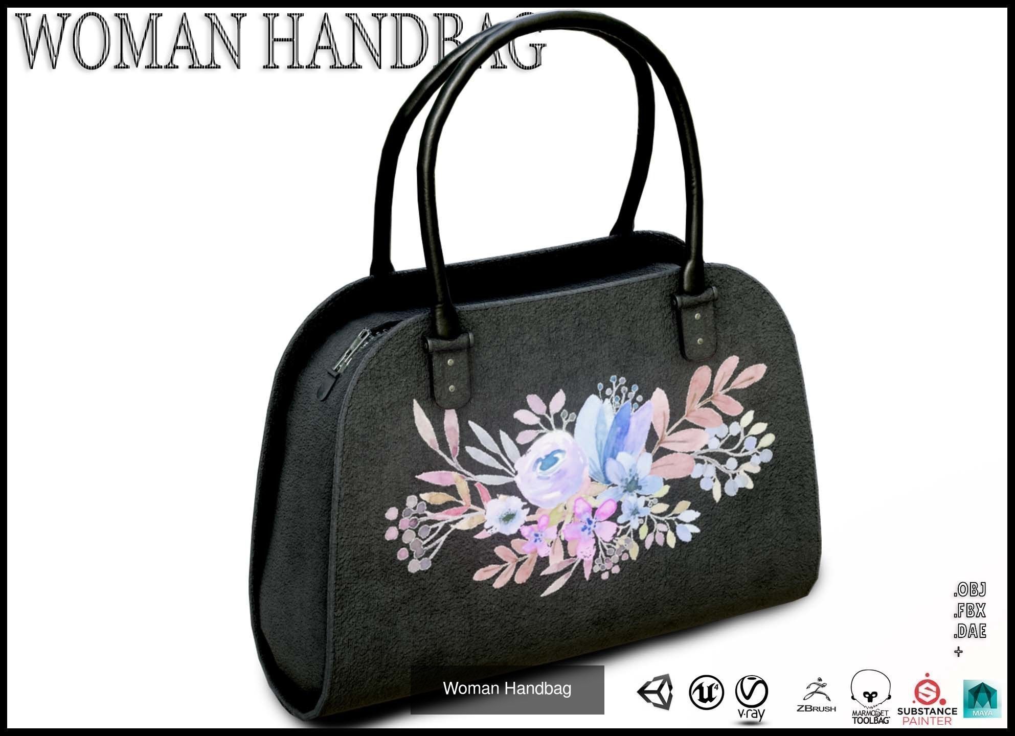 Woman Handbag 3D Model Collection_12