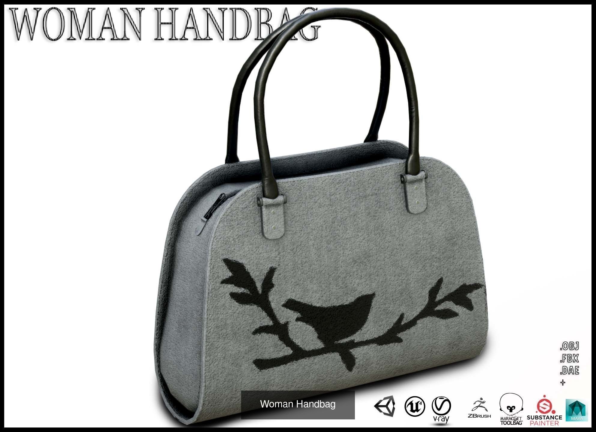 Woman Handbag 3D Model Collection_11