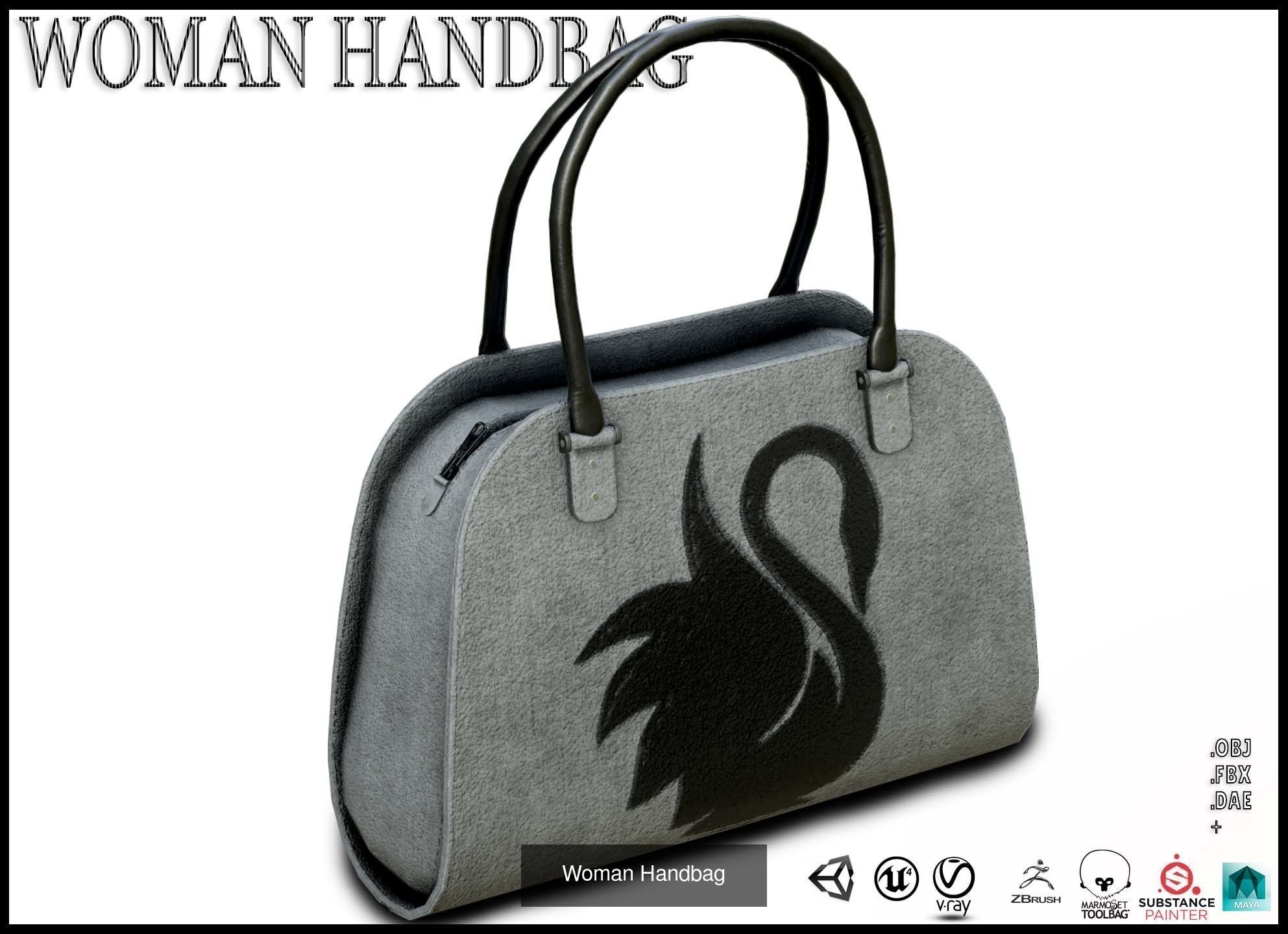 Woman Handbag 3D Model Collection_10