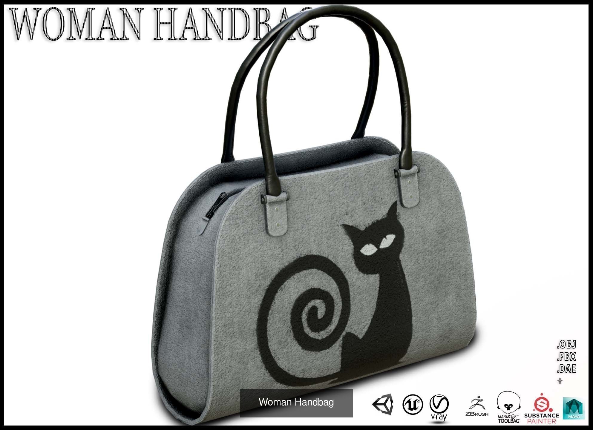 Woman Handbag 3D Model Collection_9