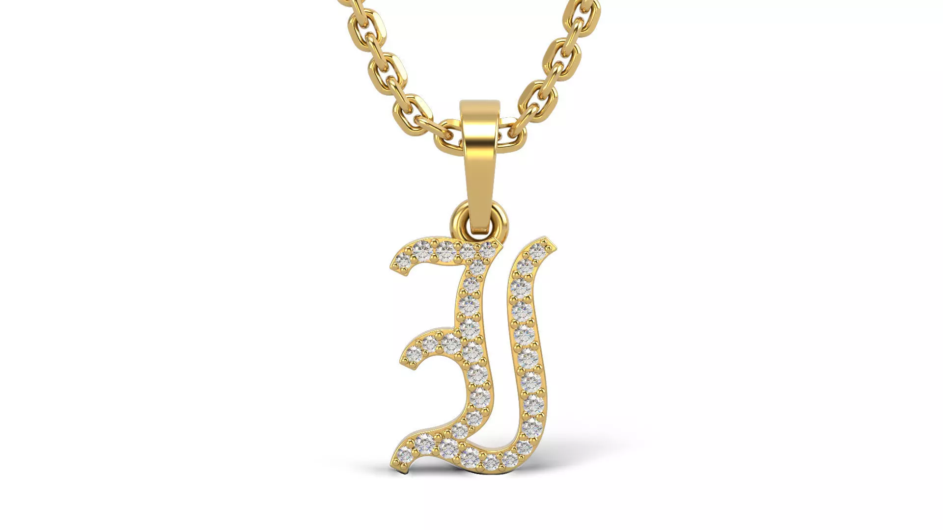 Old English I stone and solid V 2 3D print model