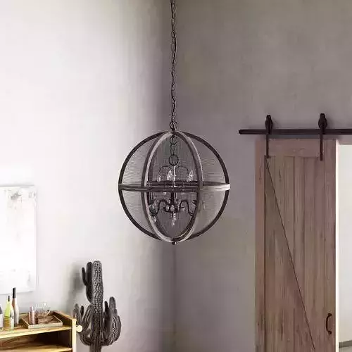 Brown Frodsham Candle Style Globe Chandelier 