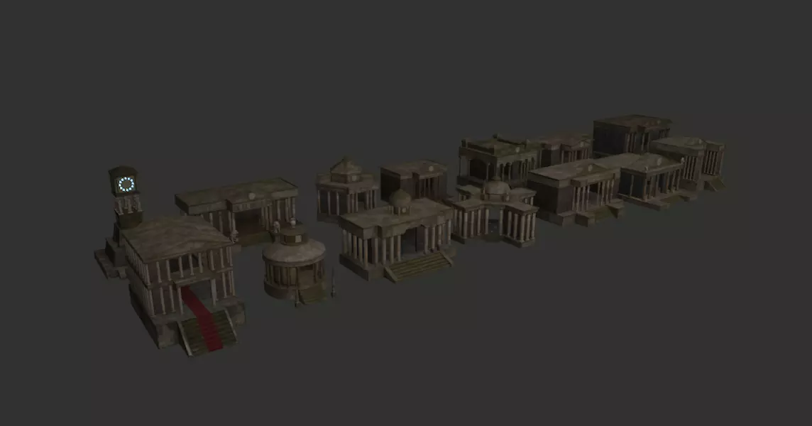 12 Houses of the zodiac Low-poly 3D model_0