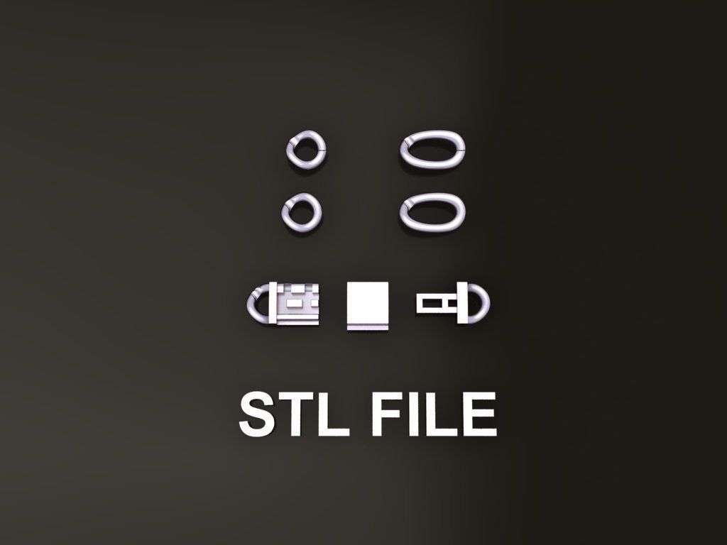 Figaro Cuban Chain Link Rounded Frame 8mm Width 3D print model_6