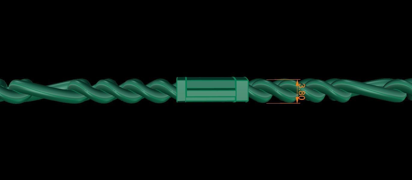 Figaro Cuban Chain Link Rounded Frame 8mm Width 3D print model_11