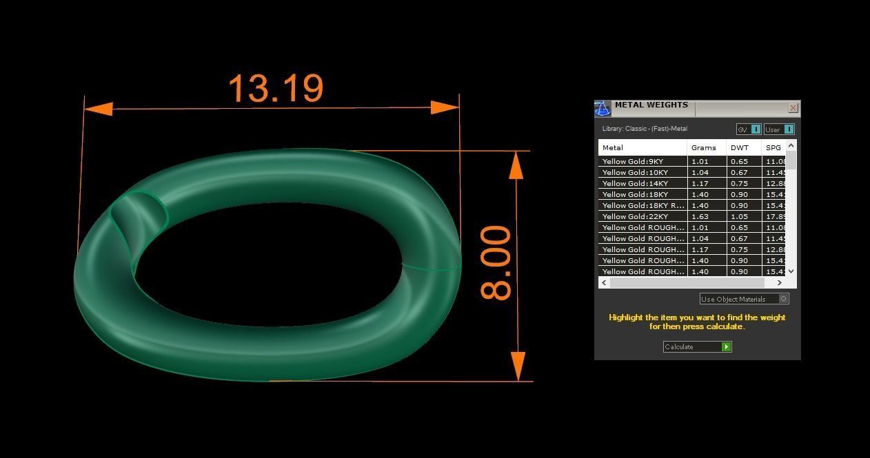 Figaro Cuban Chain Link Rounded Frame 8mm Width 3D print model_8