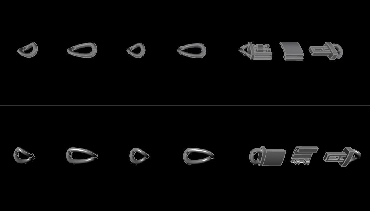 Figaro Cuban Chain Link Rounded Frame 8mm Width 3D print model_14