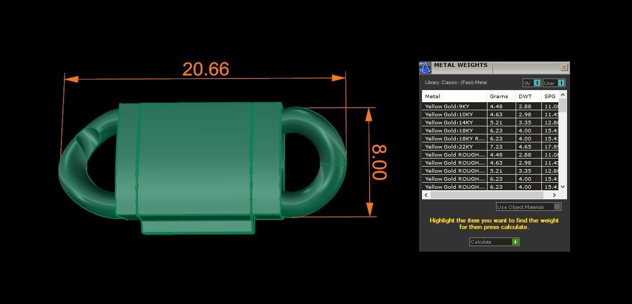 Figaro Cuban Chain Link Rounded Frame 8mm Width 3D print model_9