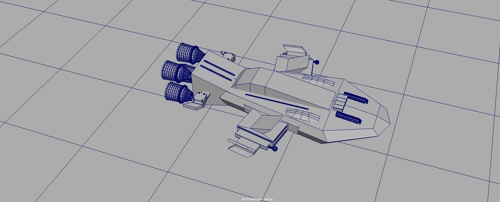 Sci-Fi Space Battleship With Neon Lights C-20 Low-poly 3D model_11