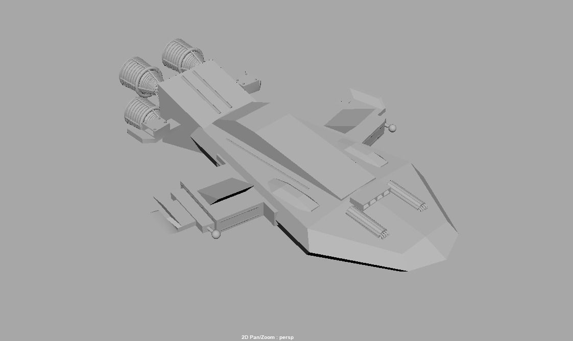Sci-Fi Space Battleship With Neon Lights C-20 Low-poly 3D model_9