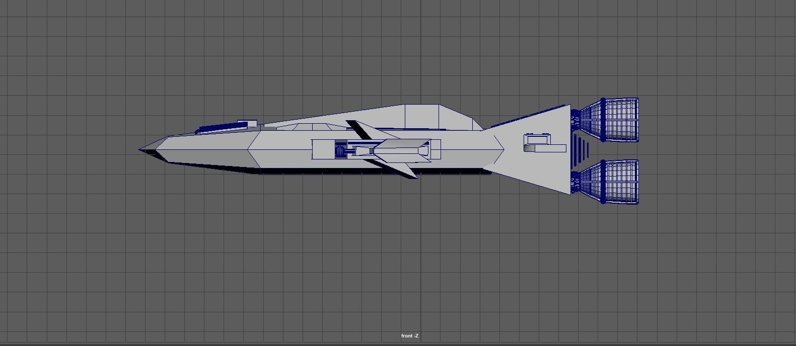 Sci-Fi Space Battleship With Neon Lights C-20 Low-poly 3D model_14