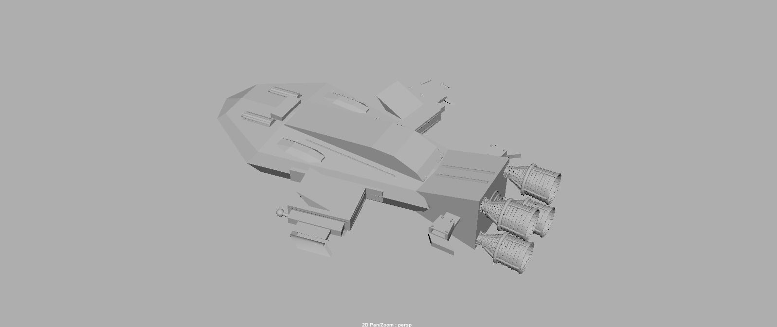 Sci-Fi Space Battleship With Neon Lights C-20 Low-poly 3D model_7