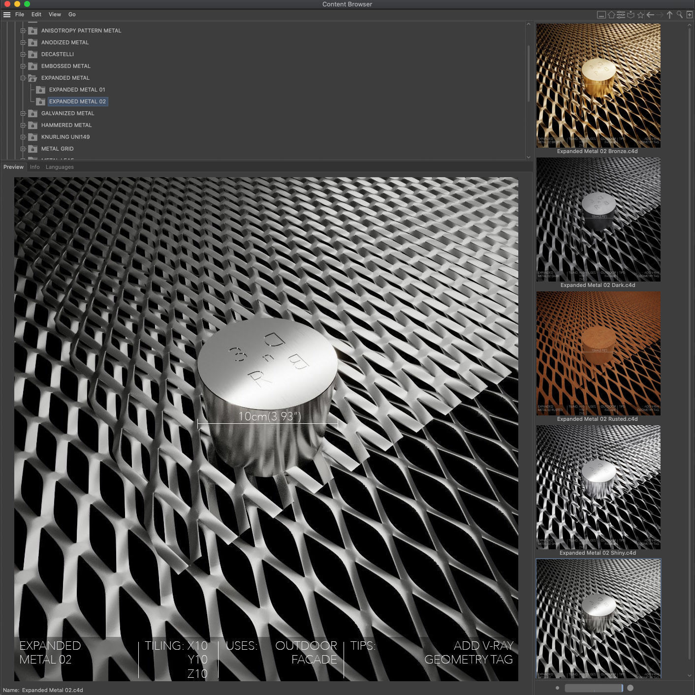 3DRnB Metal Shaders for V-ray 5 Cinema4D Texture_7