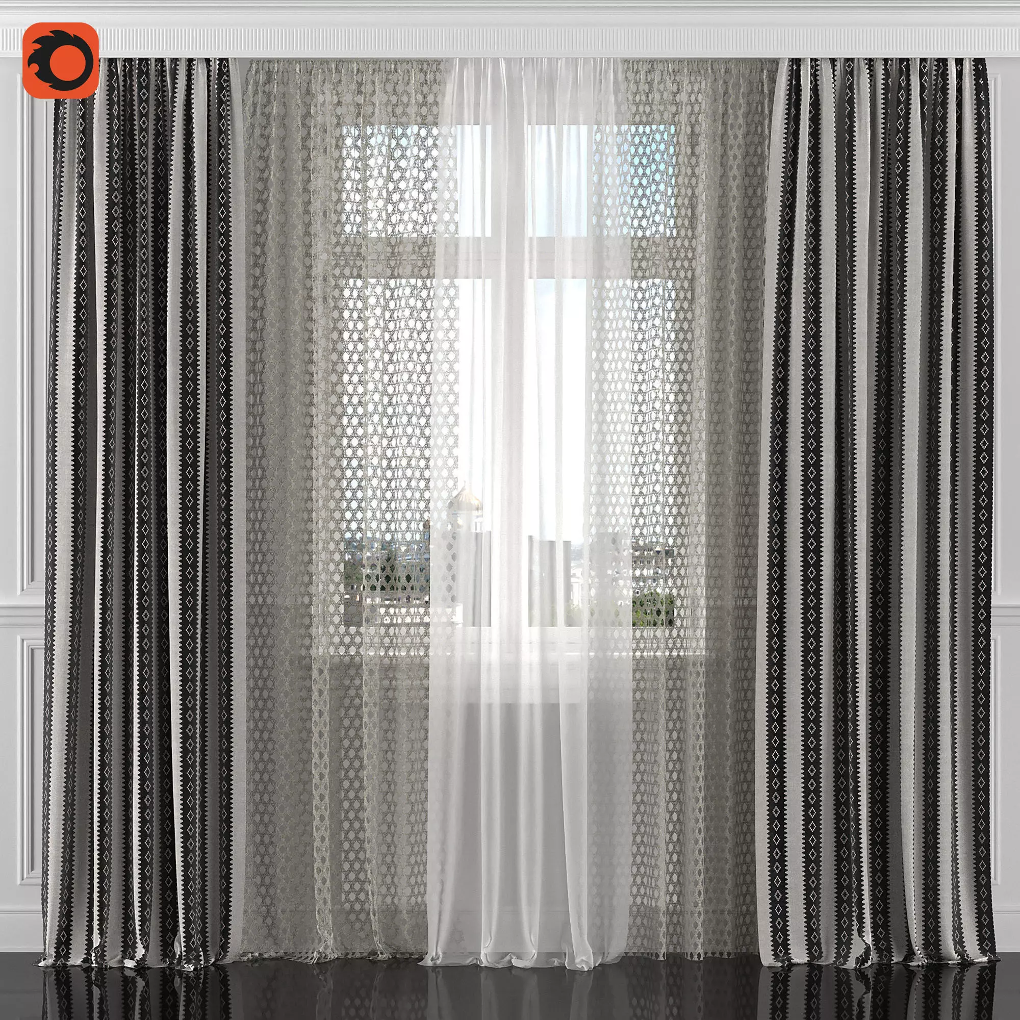 Curtain Set 132C 3D model