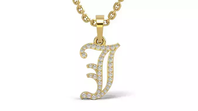 Old English J stone and solid V 2