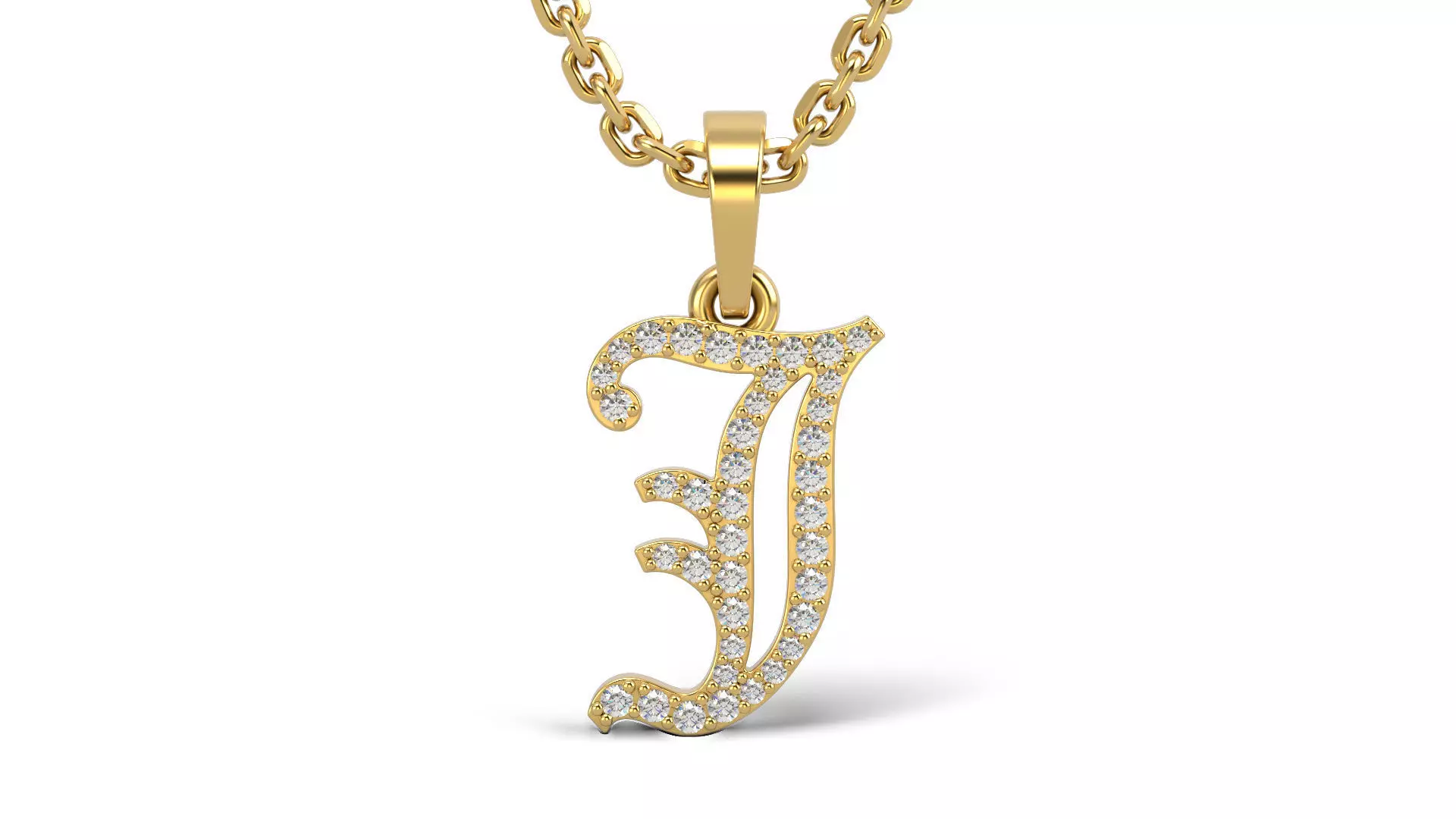 Old English J stone and solid V 2 3D print model