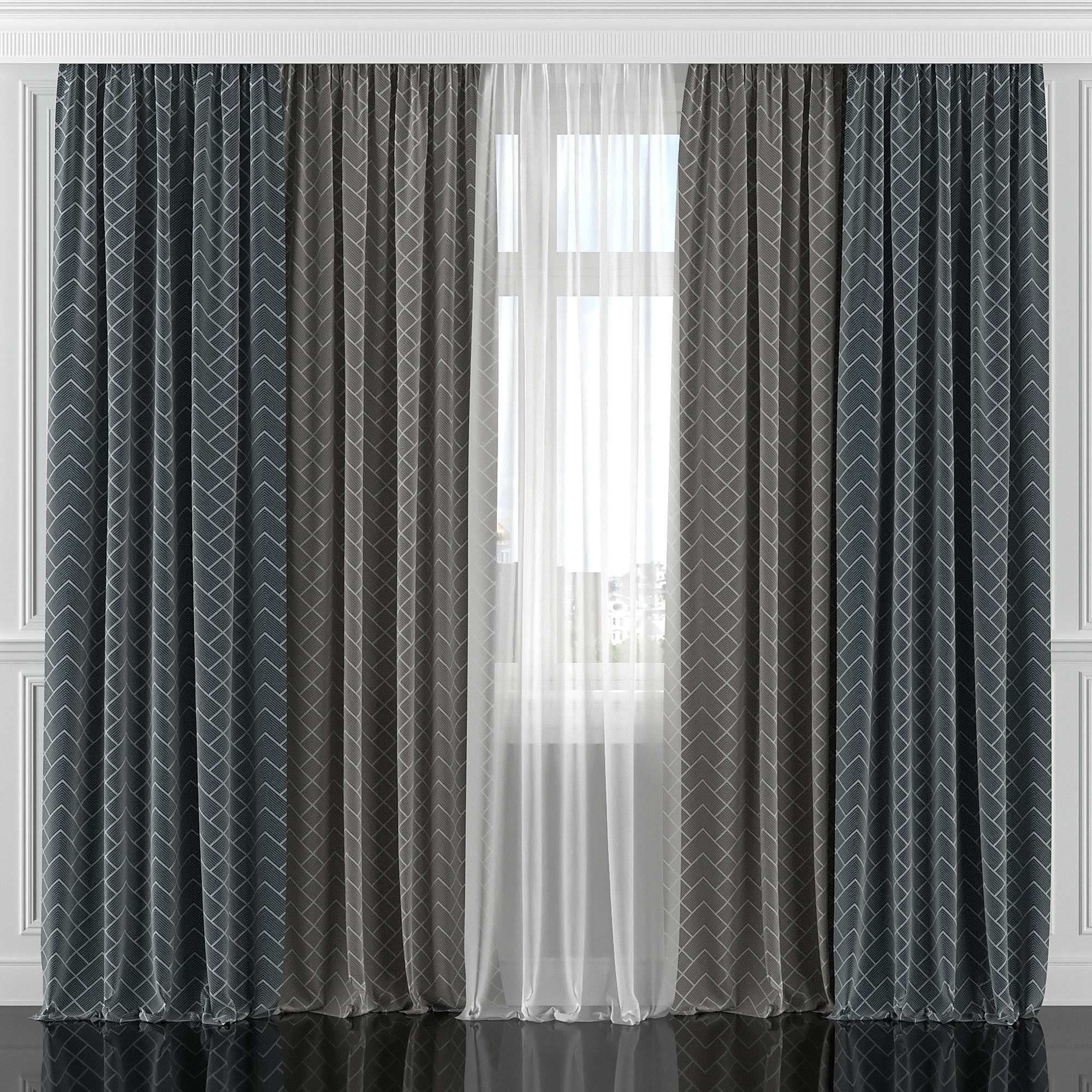 Curtain Set 163C 3D model_4