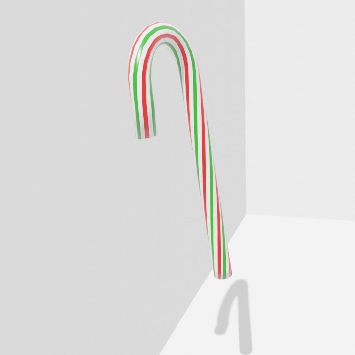 Candy Cane Free low-poly 3D model_14