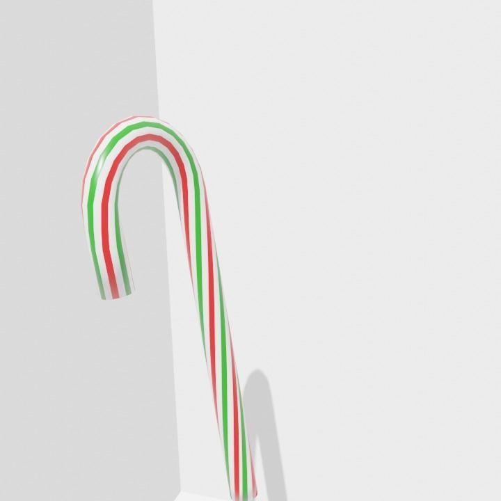 Candy Cane Free low-poly 3D model_18