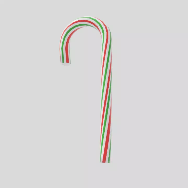 Candy Cane Free low-poly 3D model_0