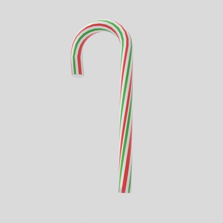 Candy Cane Free low-poly 3D model_5
