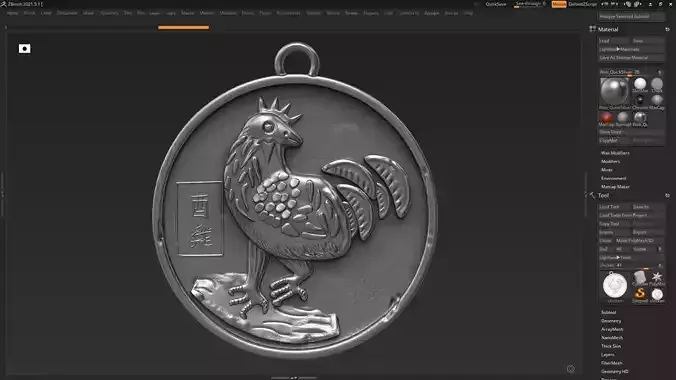 Chicken Zodiac Sign 3d print model 3D print model
