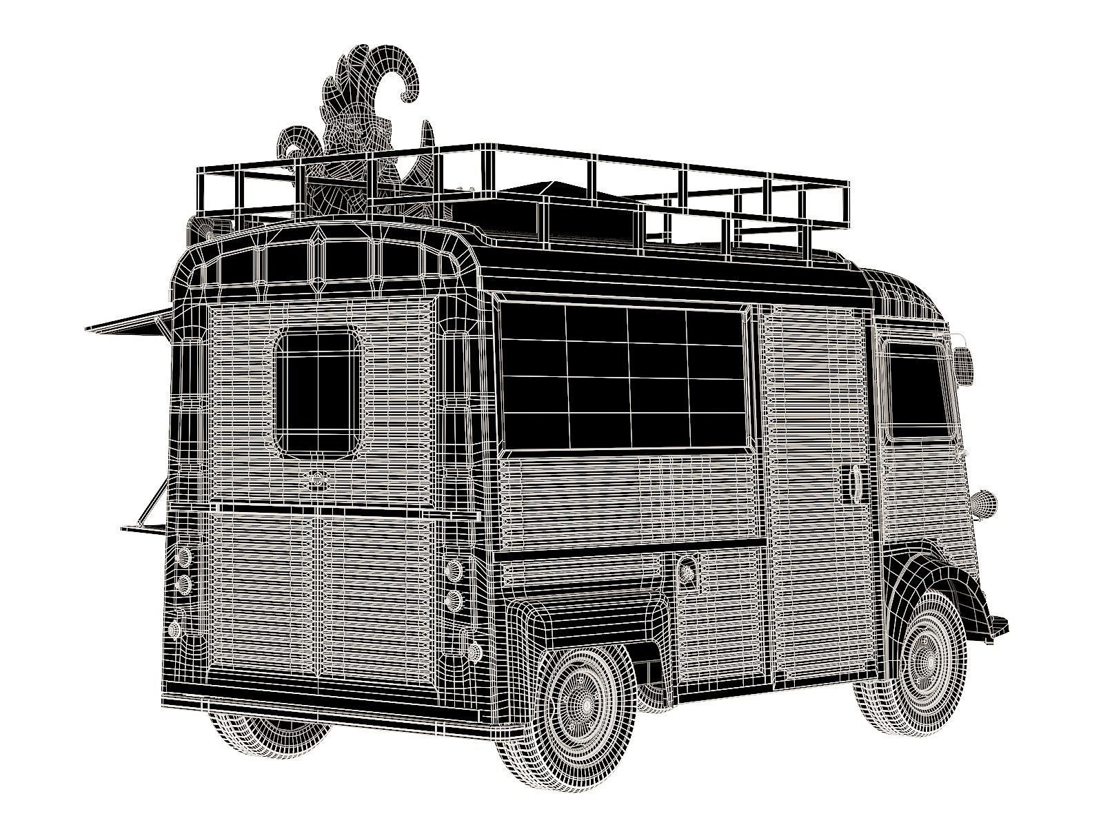 Citroen Type H food truck 3D model_5