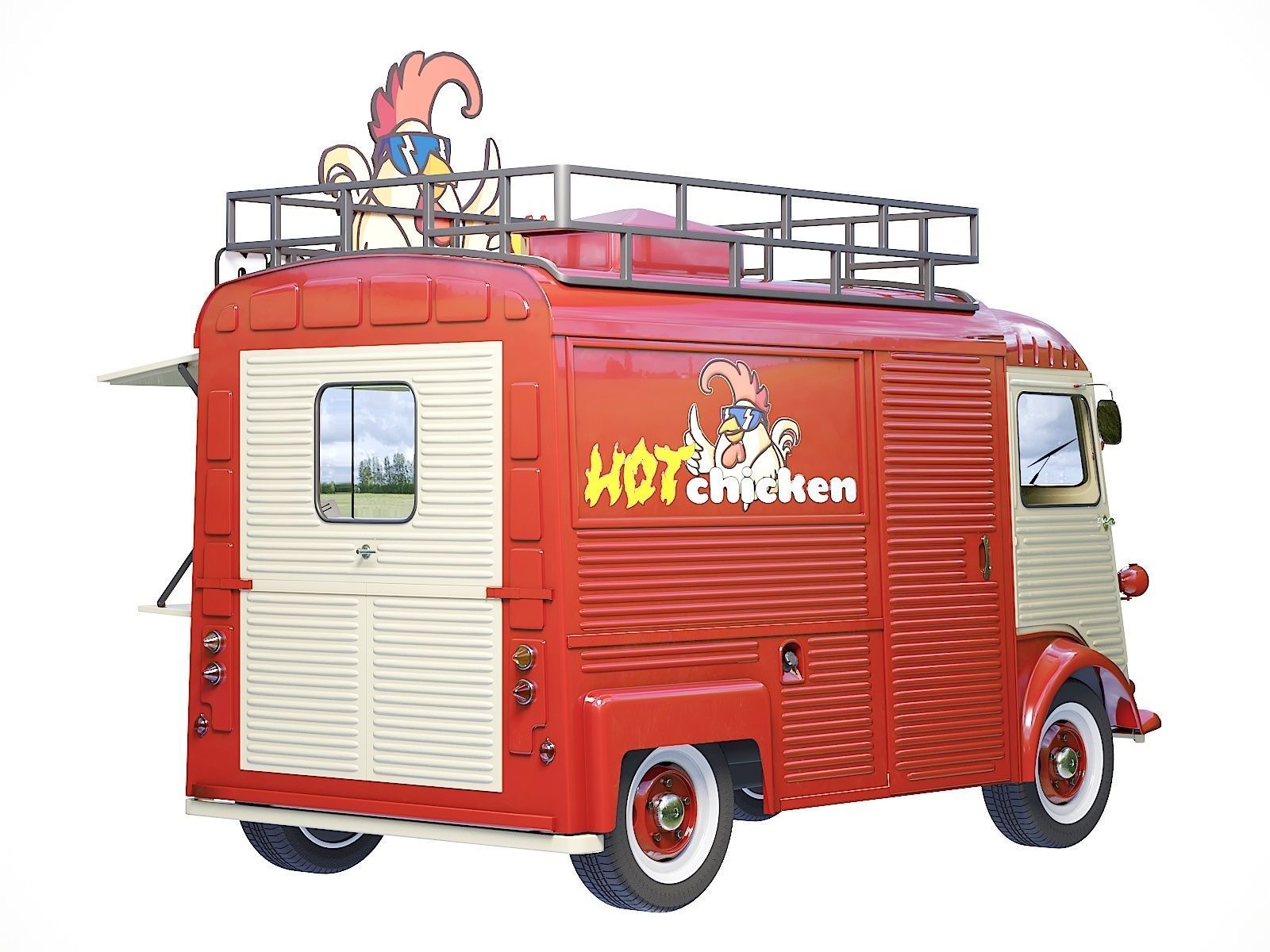 Citroen Type H food truck 3D model_4