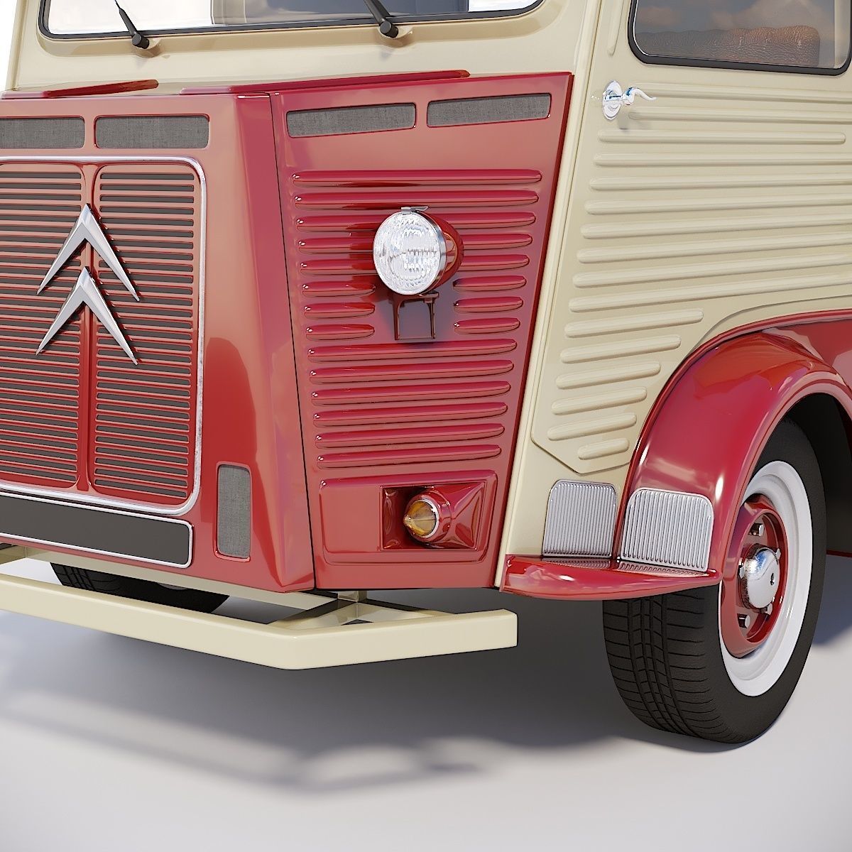 Citroen Type H food truck 3D model_8