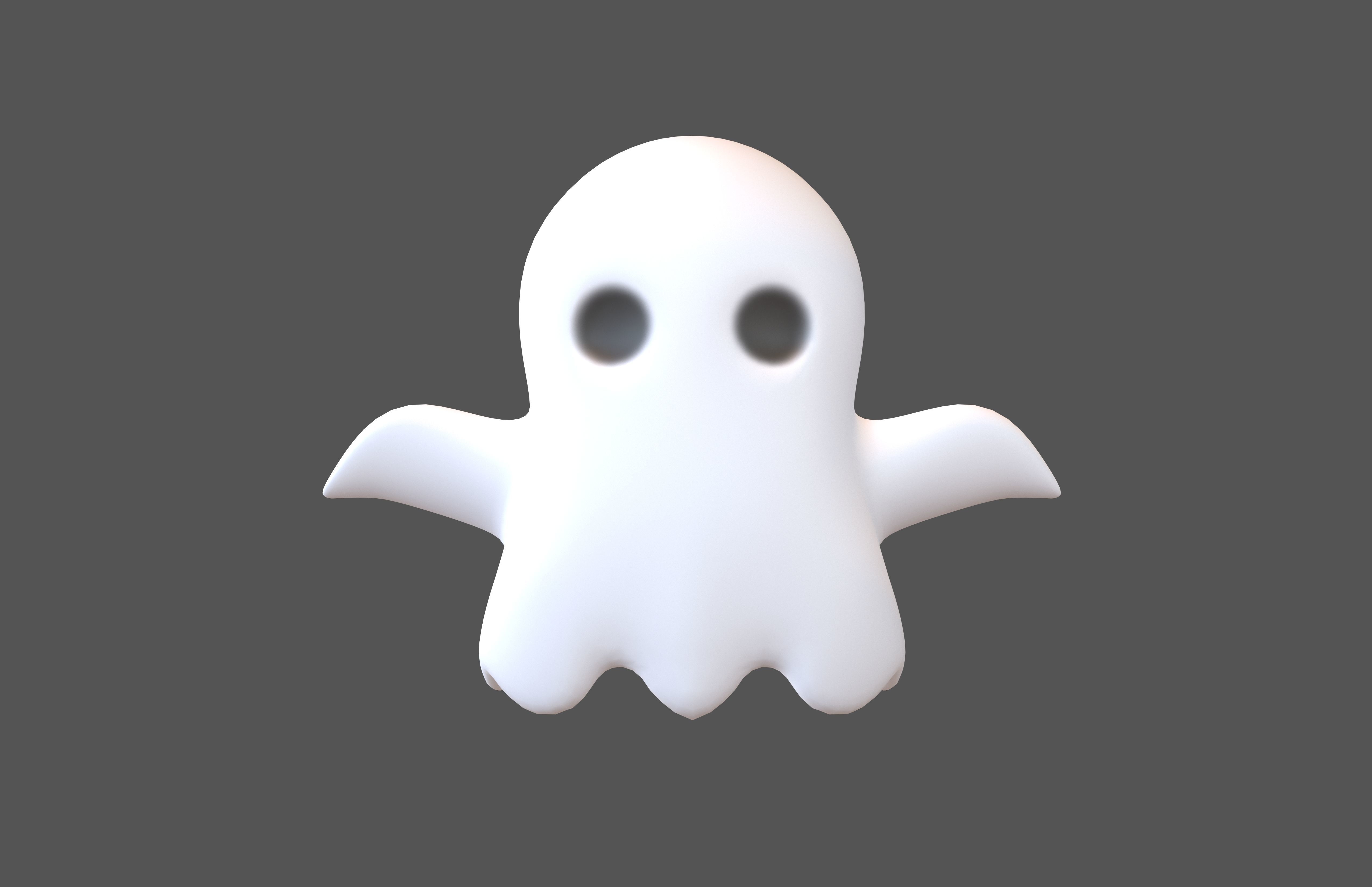 Cartoon Ghost v1 001 Low-poly 3D model_3