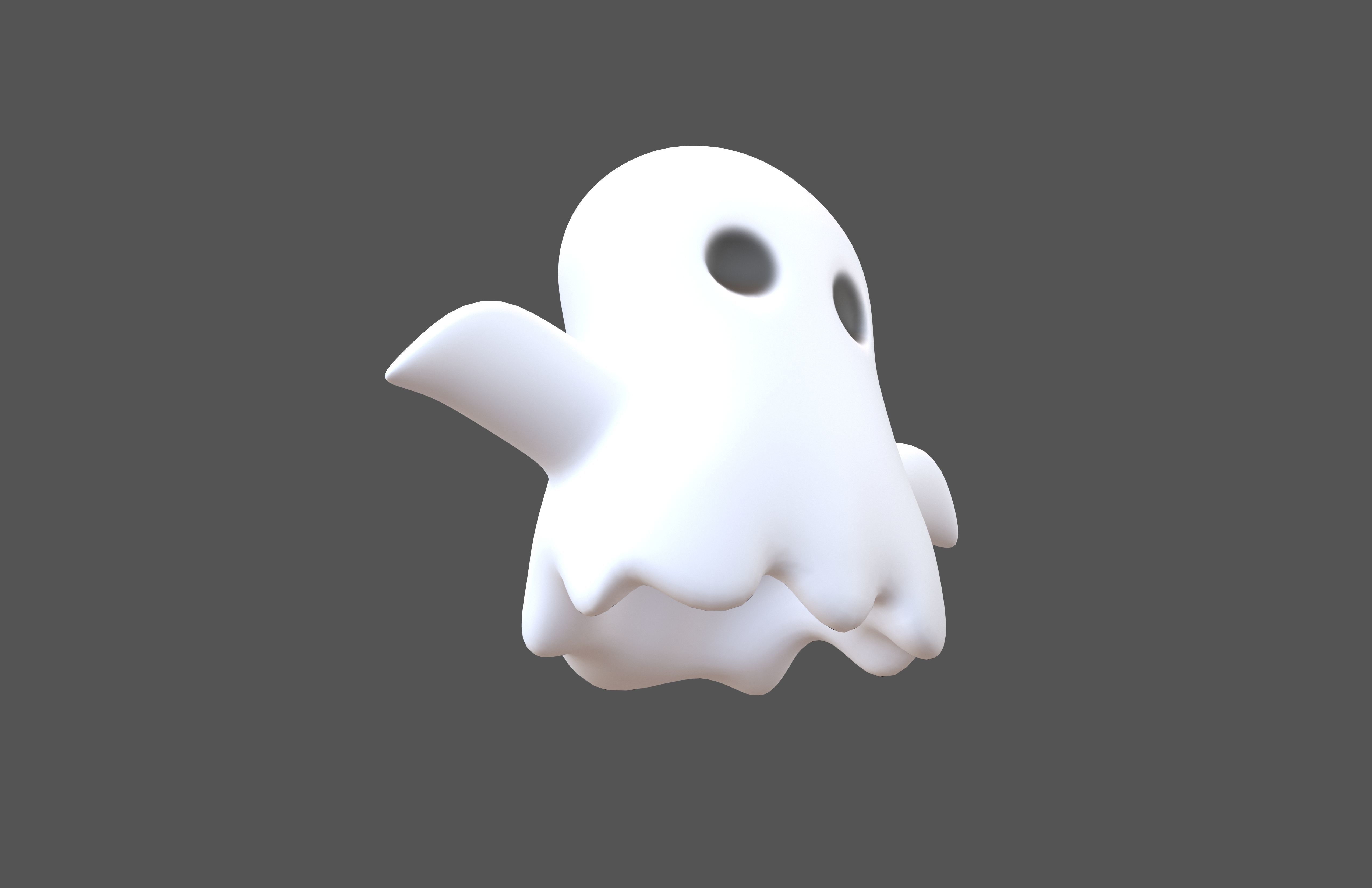 Cartoon Ghost v1 001 Low-poly 3D model_5