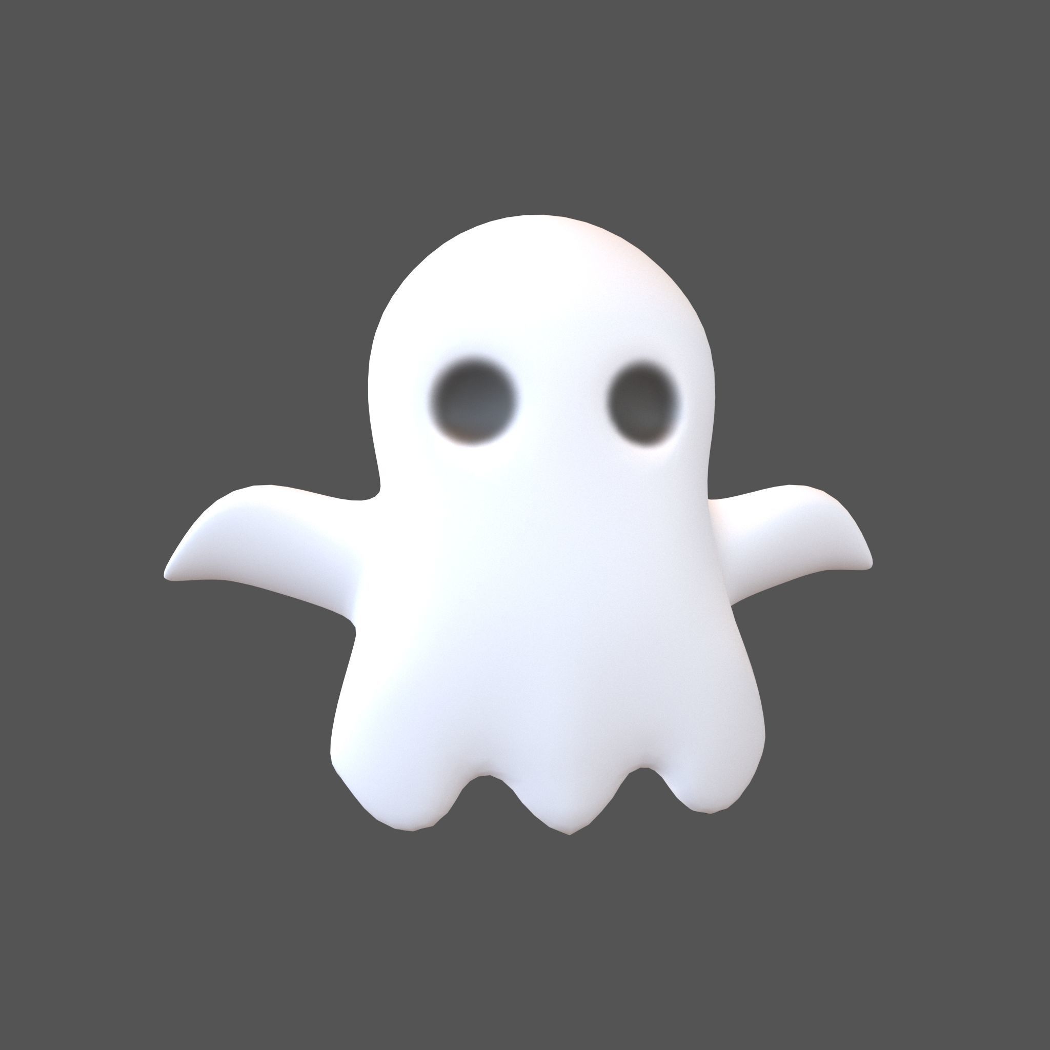 Cartoon Ghost v1 001 Low-poly 3D model_1
