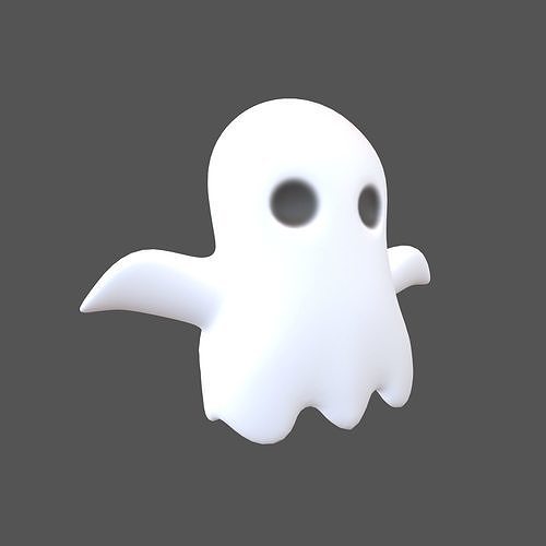Cartoon Ghost v1 001 Low-poly 3D model